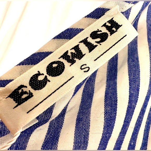 Cute Jumpsuit, Small, Blue & White Stripes, NWT, Zips in Back, Lined, Pockets - Picture 5 of 12